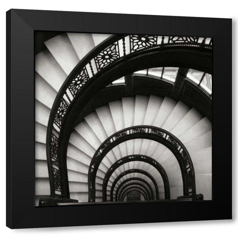 Rookery Stairwell Sq. Black Modern Wood Framed Art Print by Christensen, Jim