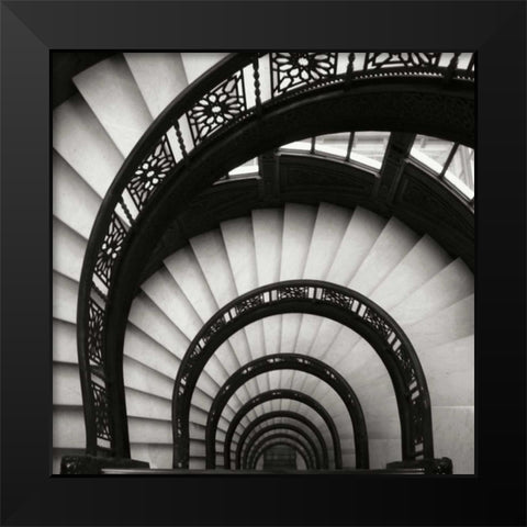 Rookery Stairwell Sq. Black Modern Wood Framed Art Print by Christensen, Jim