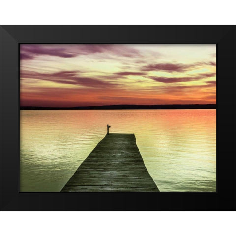 Pier and Sunset II Black Modern Wood Framed Art Print by Christensen, Jim