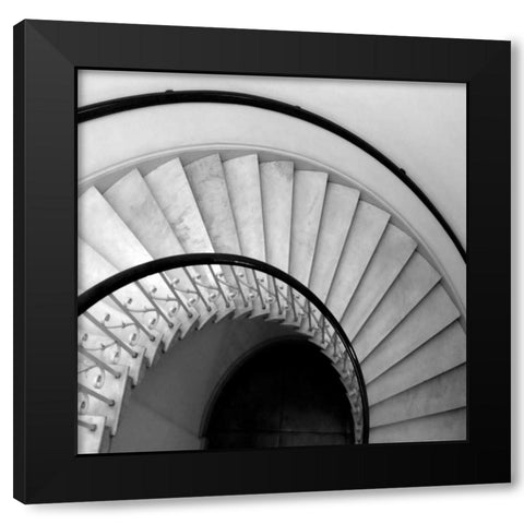 Capital Stairwell Sq. Black Modern Wood Framed Art Print by Christensen, Jim