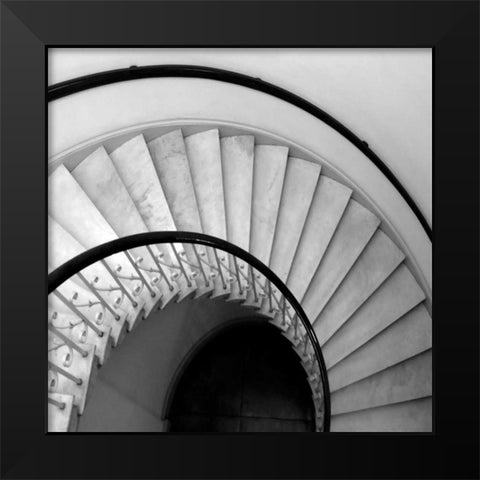 Capital Stairwell Sq. Black Modern Wood Framed Art Print by Christensen, Jim