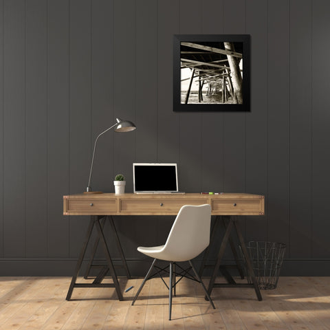 Atlantic Pier Sq. I Black Modern Wood Framed Art Print by Hausenflock, Alan