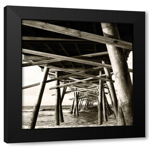 Atlantic Pier Sq. I Black Modern Wood Framed Art Print by Hausenflock, Alan