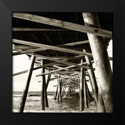 Atlantic Pier Sq. I Black Modern Wood Framed Art Print by Hausenflock, Alan