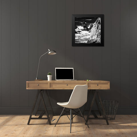 Garrapata 7 BW Square Black Modern Wood Framed Art Print by Hausenflock, Alan