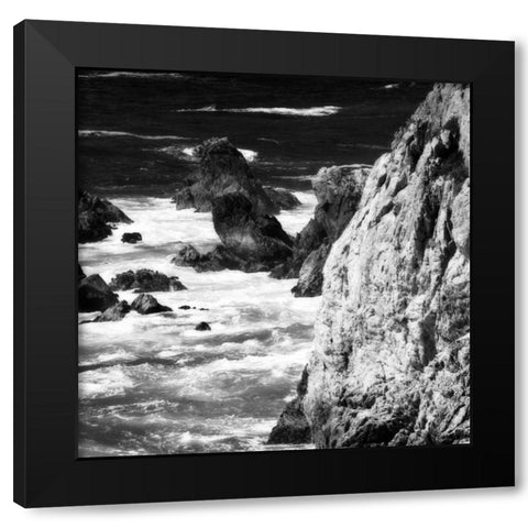 Garrapata 7 BW Square Black Modern Wood Framed Art Print by Hausenflock, Alan