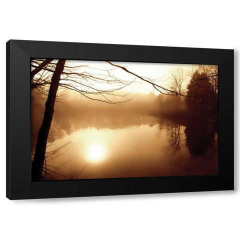 Fog on Shelly Lake II Black Modern Wood Framed Art Print with Double Matting by Hausenflock, Alan