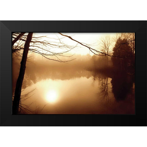 Fog on Shelly Lake II Black Modern Wood Framed Art Print by Hausenflock, Alan