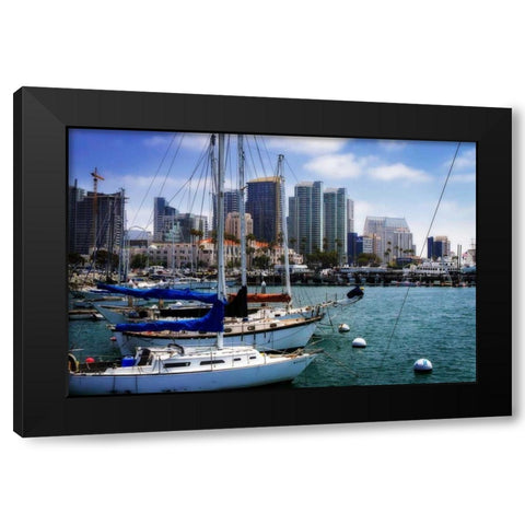 San Diego Que I Black Modern Wood Framed Art Print with Double Matting by Hausenflock, Alan