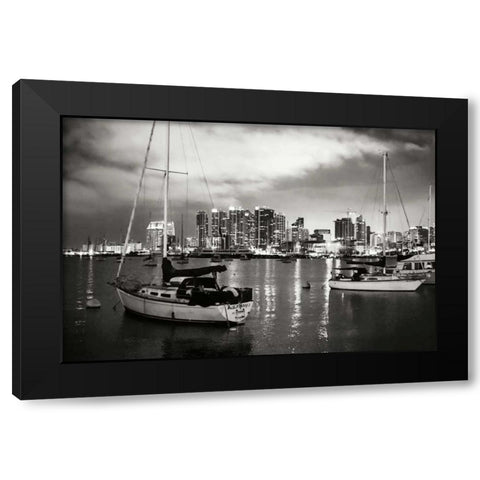 City Lights III Black Modern Wood Framed Art Print with Double Matting by Hausenflock, Alan