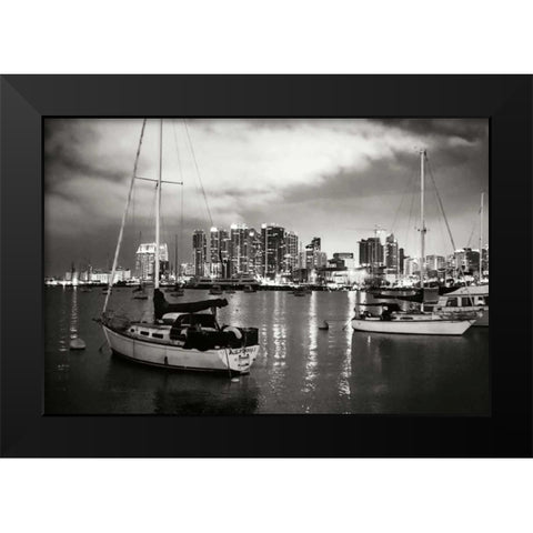 City Lights III Black Modern Wood Framed Art Print by Hausenflock, Alan