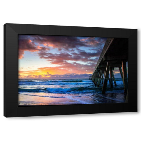 Mercers Pier I Black Modern Wood Framed Art Print with Double Matting by Hausenflock, Alan