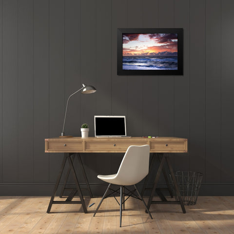 Ocean Sunrise I Black Modern Wood Framed Art Print by Hausenflock, Alan