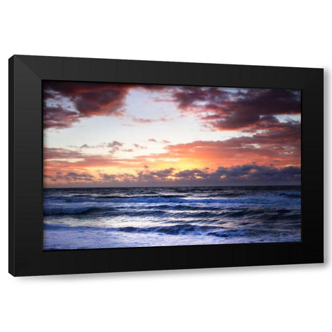 Ocean Sunrise I Black Modern Wood Framed Art Print with Double Matting by Hausenflock, Alan