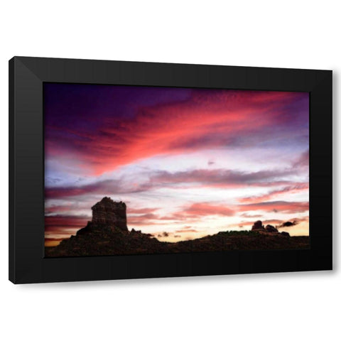 Sunset in the Valley I Black Modern Wood Framed Art Print with Double Matting by Hausenflock, Alan