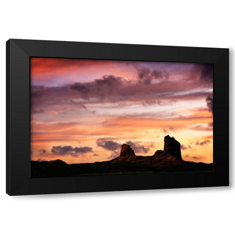 Sunset in the Valley II Black Modern Wood Framed Art Print with Double Matting by Hausenflock, Alan