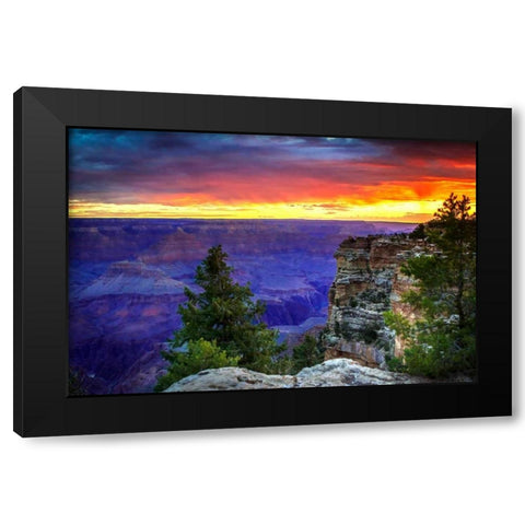 Fiery Sky II Black Modern Wood Framed Art Print with Double Matting by Hausenflock, Alan