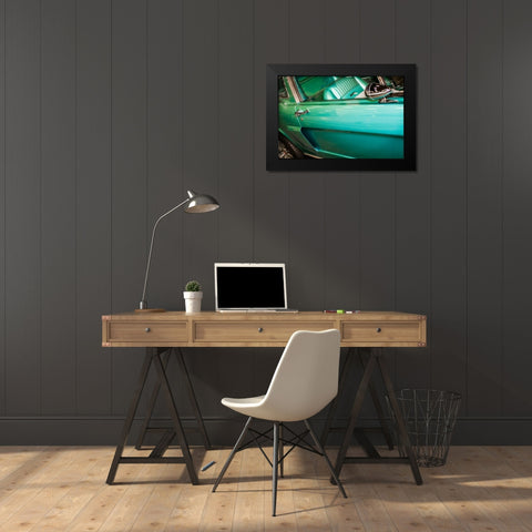 Mighty Mustang II Black Modern Wood Framed Art Print by Hausenflock, Alan
