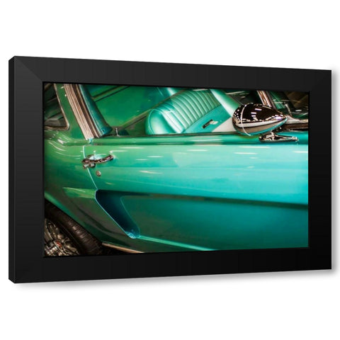 Mighty Mustang II Black Modern Wood Framed Art Print by Hausenflock, Alan
