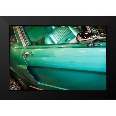 Mighty Mustang II Black Modern Wood Framed Art Print by Hausenflock, Alan