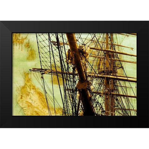 Tall Ship II Black Modern Wood Framed Art Print by Hausenflock, Alan