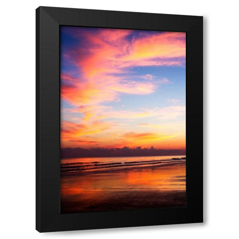Red Sunrise I Black Modern Wood Framed Art Print with Double Matting by Hausenflock, Alan