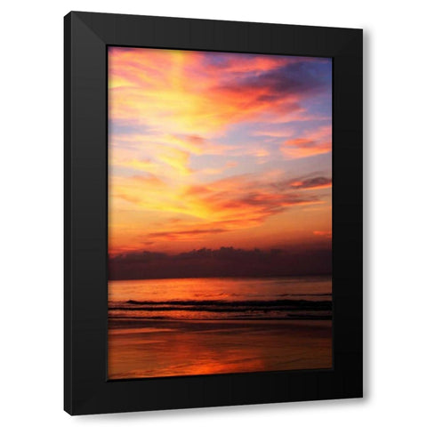 Red Sunrise II Black Modern Wood Framed Art Print with Double Matting by Hausenflock, Alan