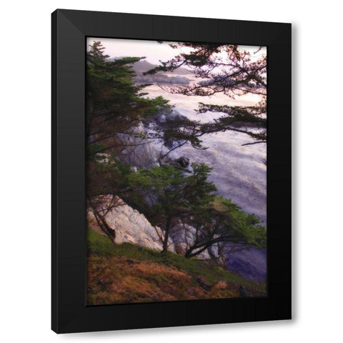 Carmel Highlands Sunset IV Black Modern Wood Framed Art Print with Double Matting by Hausenflock, Alan