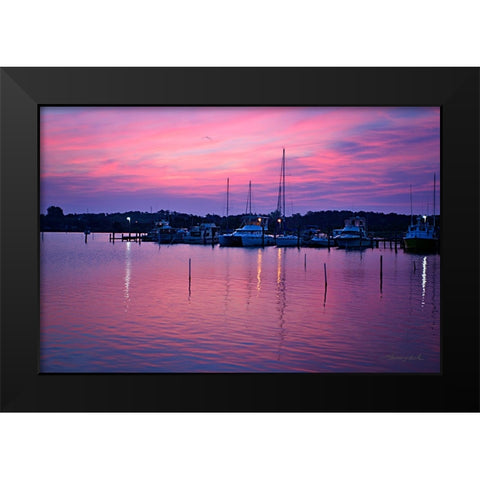 Harbor Sunrise Black Modern Wood Framed Art Print by Hausenflock, Alan