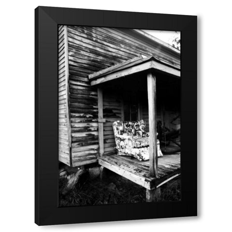 Front Porch Chair Black Modern Wood Framed Art Print with Double Matting by Hausenflock, Alan