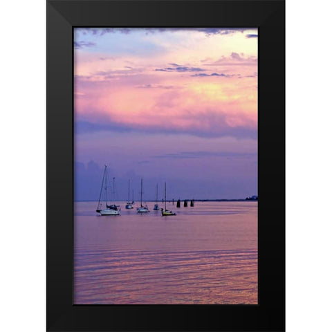 St. Augustine Harbor Sunset IV Black Modern Wood Framed Art Print by Hausenflock, Alan