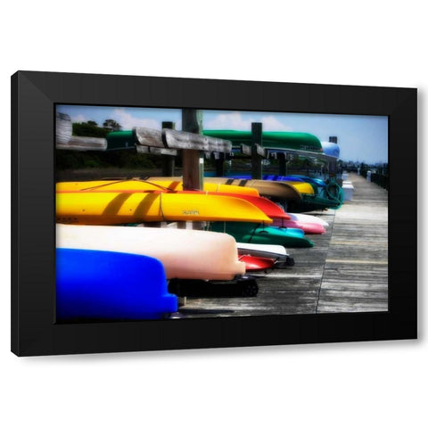 Kayaks I Black Modern Wood Framed Art Print by Hausenflock, Alan