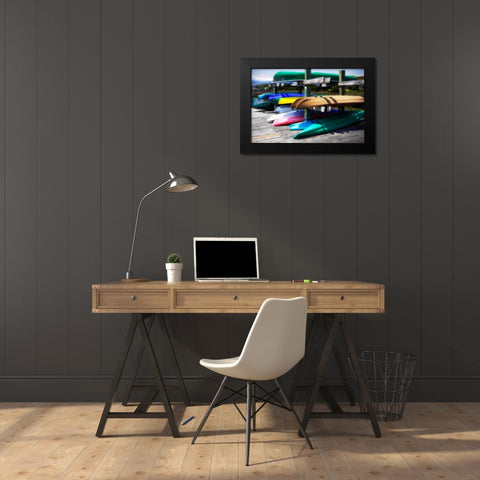 Kayaks II Black Modern Wood Framed Art Print by Hausenflock, Alan