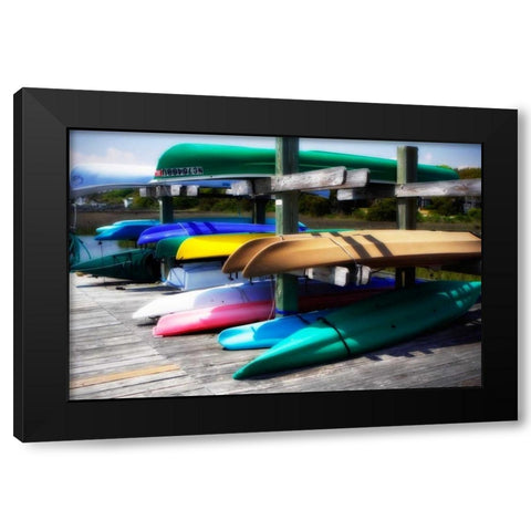 Kayaks II Black Modern Wood Framed Art Print by Hausenflock, Alan