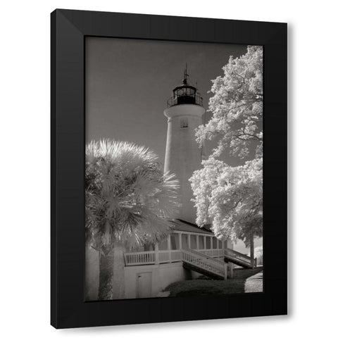 St. Marks Lighthouse Black Modern Wood Framed Art Print by Johnson, George