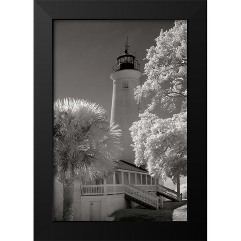 St. Marks Lighthouse Black Modern Wood Framed Art Print by Johnson, George