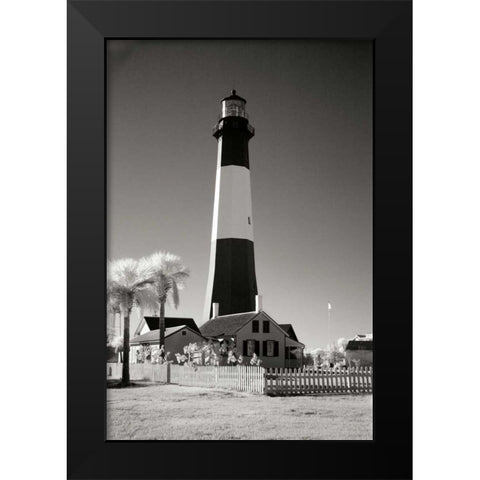 Tybee Island Lighthouse Black Modern Wood Framed Art Print by Johnson, George