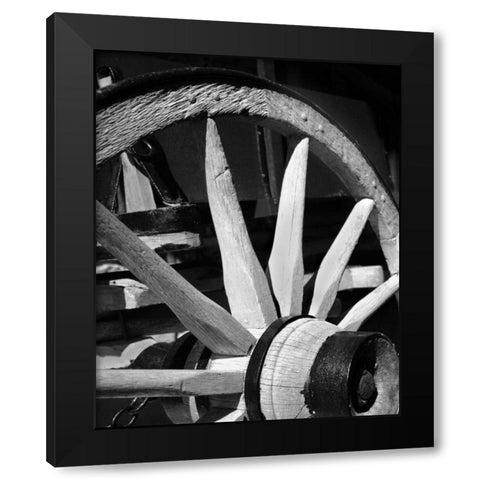 Wagon Wheel I Black Modern Wood Framed Art Print with Double Matting by Larson, Scott