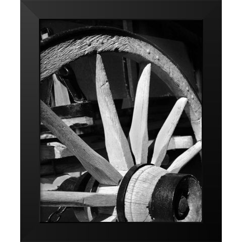 Wagon Wheel I Black Modern Wood Framed Art Print by Larson, Scott