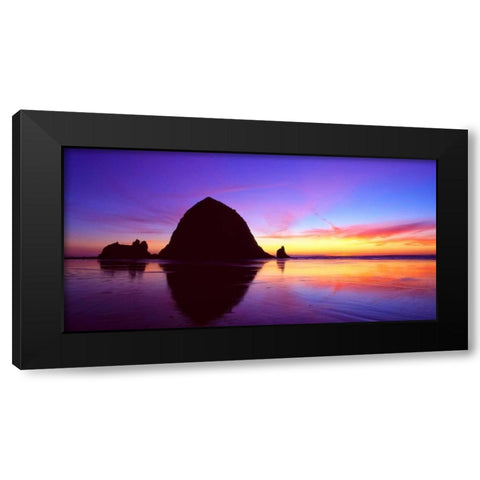 Cannon Beach I Black Modern Wood Framed Art Print with Double Matting by Leahy, Ike