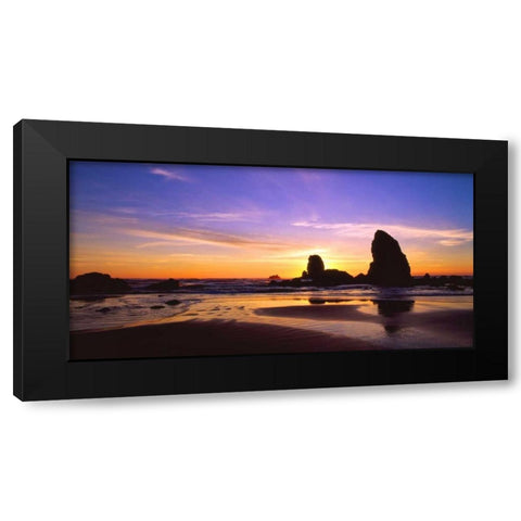 Cannon Beach IV Black Modern Wood Framed Art Print with Double Matting by Leahy, Ike