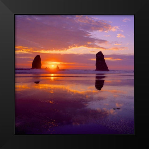 Cannon Beach VIII Black Modern Wood Framed Art Print by Leahy, Ike