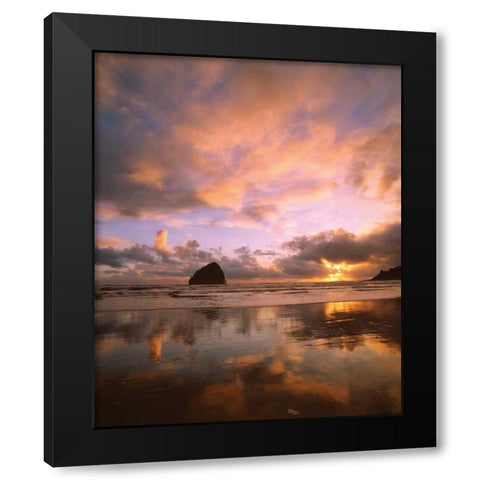 Pacific City V Black Modern Wood Framed Art Print with Double Matting by Leahy, Ike