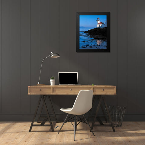 Limekiln Lighthouse Black Modern Wood Framed Art Print by Leahy, Ike
