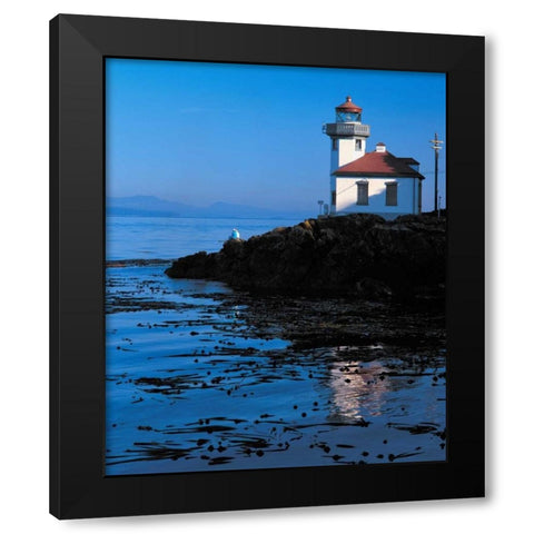Limekiln Lighthouse Black Modern Wood Framed Art Print with Double Matting by Leahy, Ike