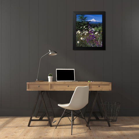 Mt. Hood V Black Modern Wood Framed Art Print by Leahy, Ike