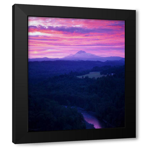 Mt. Hood XVII Black Modern Wood Framed Art Print with Double Matting by Leahy, Ike
