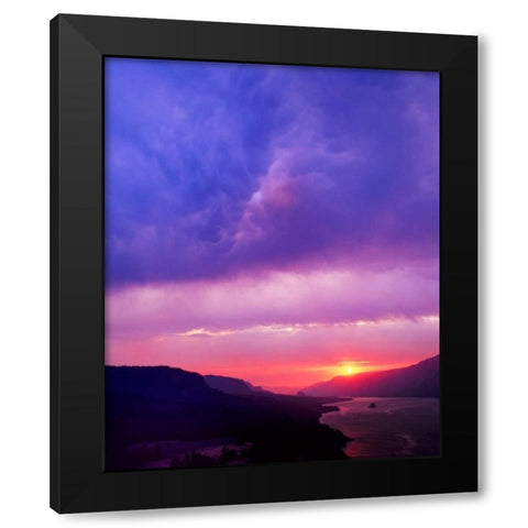 Columbia River Gorge II Black Modern Wood Framed Art Print with Double Matting by Leahy, Ike