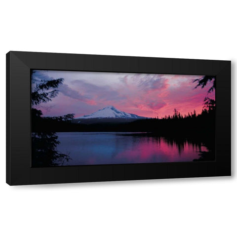 Mt. Hood XXX Black Modern Wood Framed Art Print by Leahy, Ike