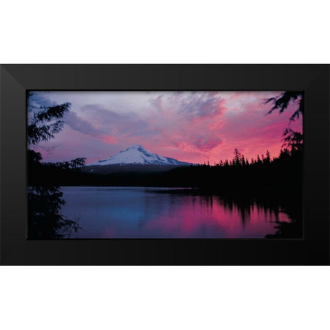 Mt. Hood XXX Black Modern Wood Framed Art Print by Leahy, Ike